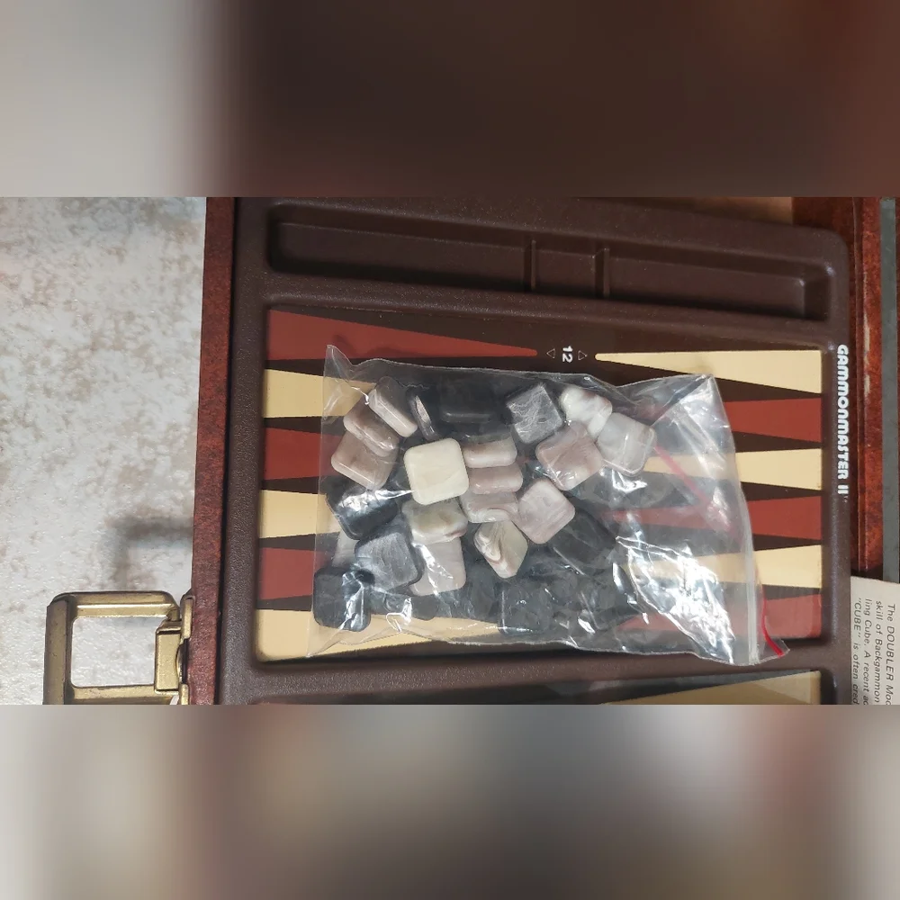 Vintage Electronic Backgammon Set with Accessories